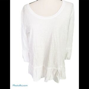Neiman Marcus 3/4 Ruffle Sleeve Summer Top Sz S